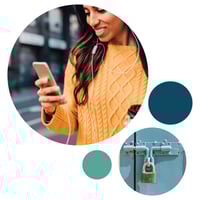 double-bubble-womon-looking-at-phone-and-door-lock