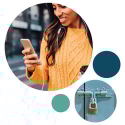 double-bubble-womon-looking-at-phone-and-door-lock