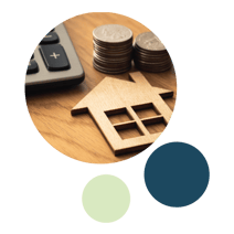 Bubble---wood-toy-house-with-pennies-and-calculator